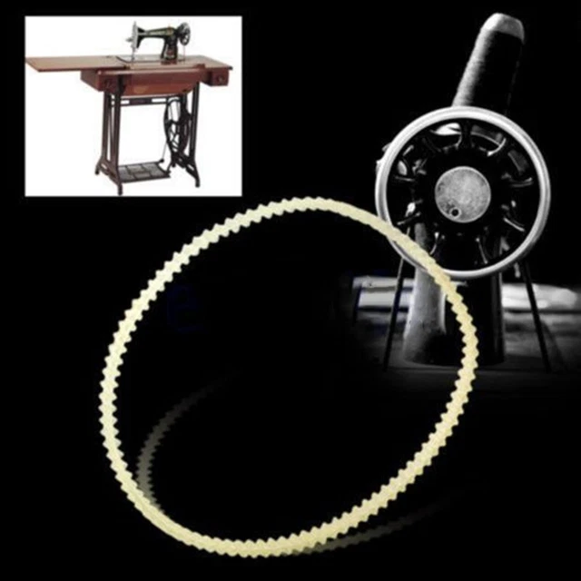 Juego de 2 piezas de piezas de motor de máquina de coser doméstica de nailon cinturones serrados beige reemplazos