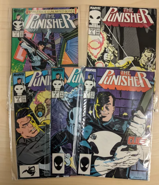The Punisher (unlimited) #1-5  5 comic lot  Marvel 1987 VF+