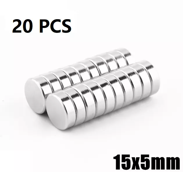 20PCS/LOT Magnets 15mm x 5mm Aimants Disques magnétiques NdFeB
