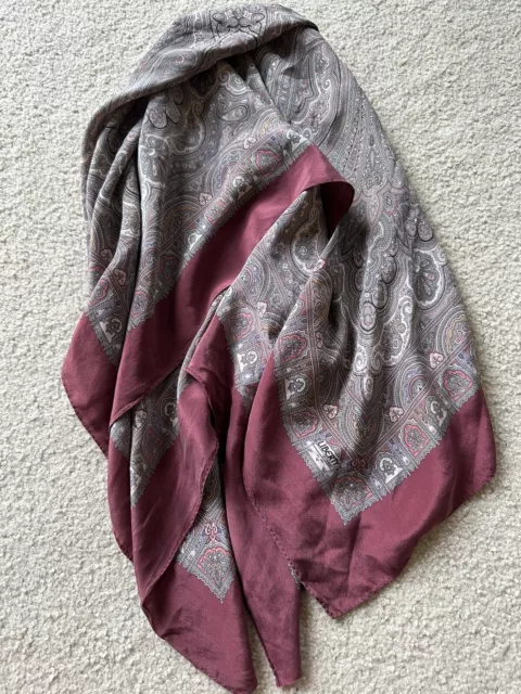 Liberty London Vintage 100% Silk Paisley Stripe Scarf