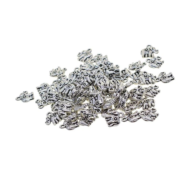 50x tibetische Silber Elefant Charms Anhänger Schmuckherstellung DIY Perlen