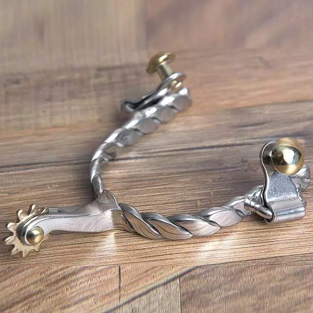 16CN Hilason Western Twisted Wire Design Adult Horse Riding Spurs Pair