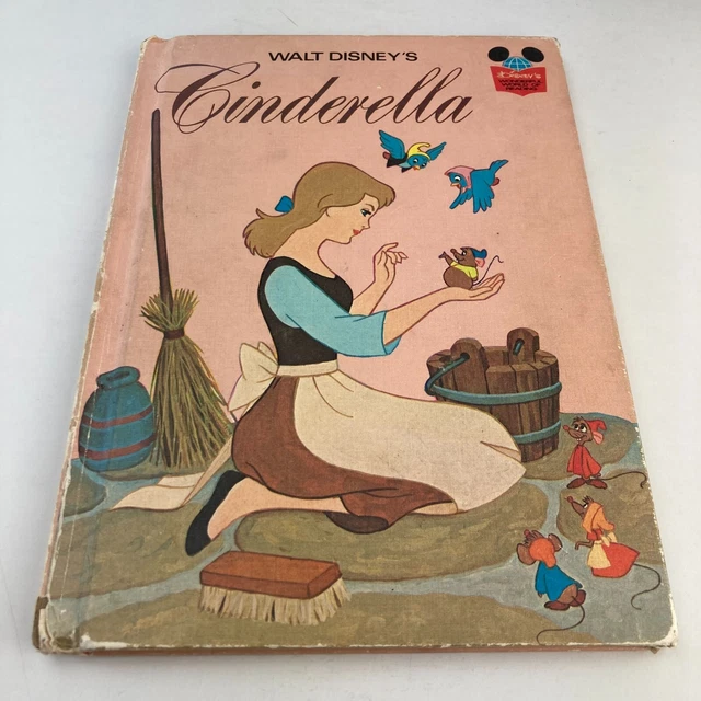 1974 Walt Disney's CINDERELLA hardcover BOOK Wonderful World of Reading MICE