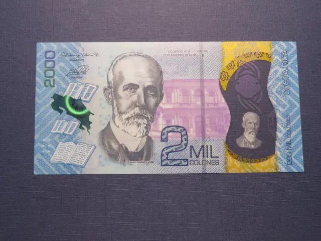 Costa Rica Banknote 2.000 Colones 2018 kassenfrisch (UNC) Polymer