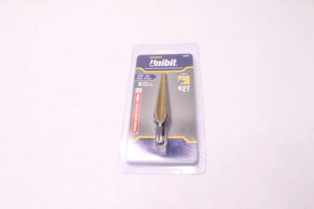 Irwin Unibit 2T Shank Step Drill Bit 3/16" - 1/2" 15102ZR