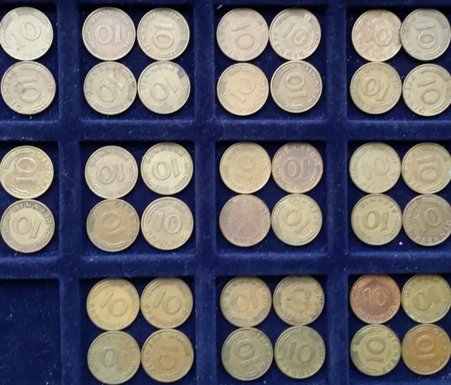 10 Pfennig BRD Münzlot 1966 - 1969