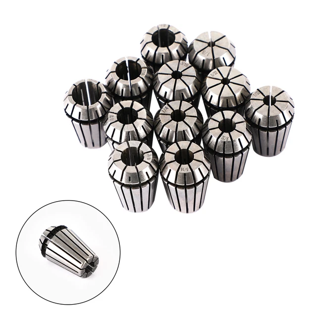 12Pcs ER20 Spring Collet 1/8"-1/2" For CNC Milling Lathe Tool Workholding SF