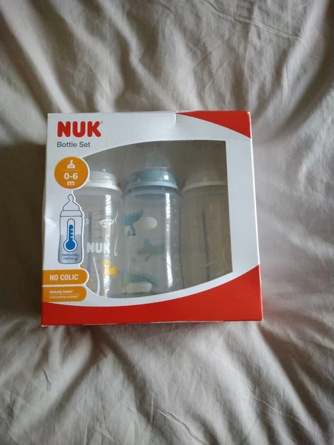 Juego de botellas Nuk 3 botellas 0-6 meses sin cólicos nuevo en caja