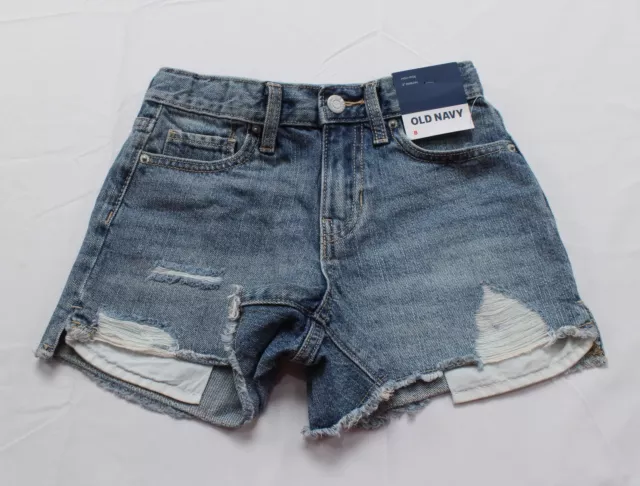 Old Navy Girl's High-Rise Exposed Pocket Jean Shorts CM5 Lara Size 8 NWT