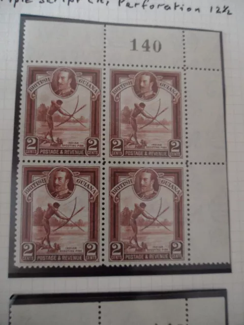 BRITISH GUIANA booklet KGV 1934 SG289 2c fresh block of 4 U/M sheet no 140