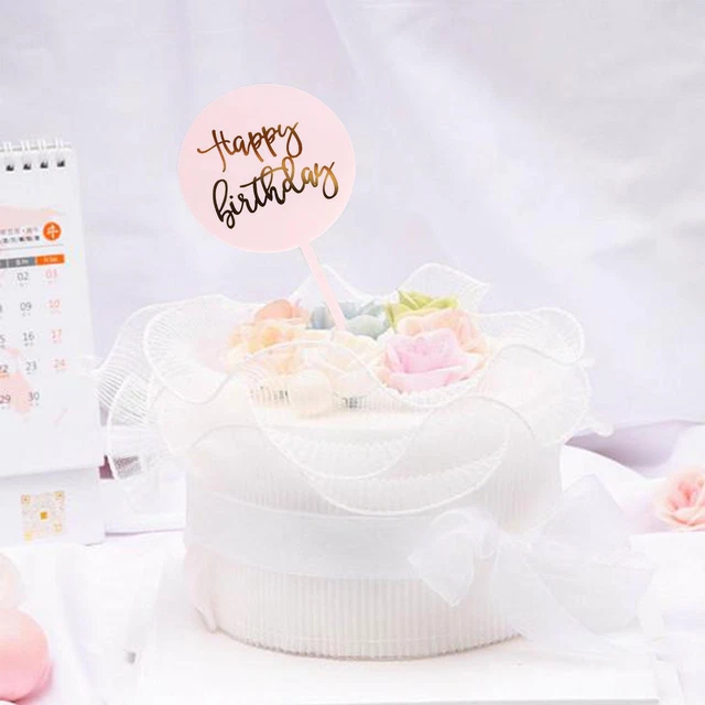 HAPPY BIRTHDAY CAKE Topper Acrylic Cupcake Disc Toppers CelebraXPc Cake ...