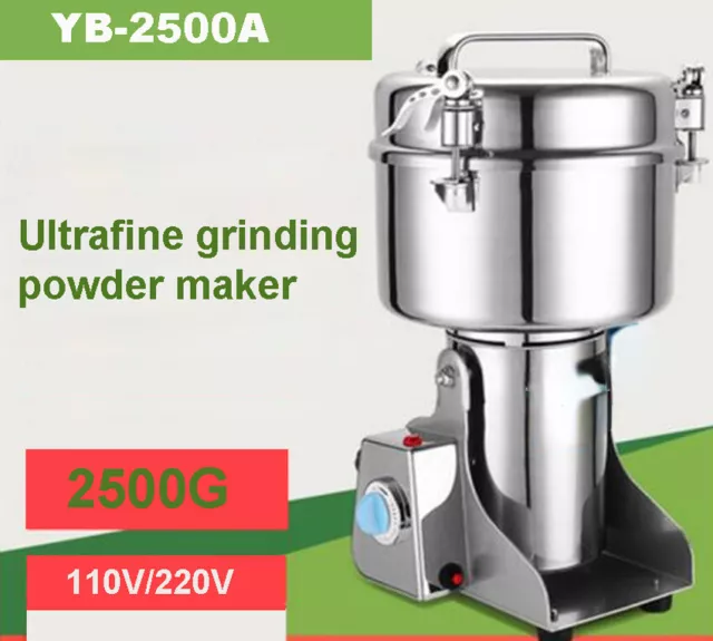 Food Mill Powder Machine 2500G Large Capacity Household Grain Grinder YB-2500A