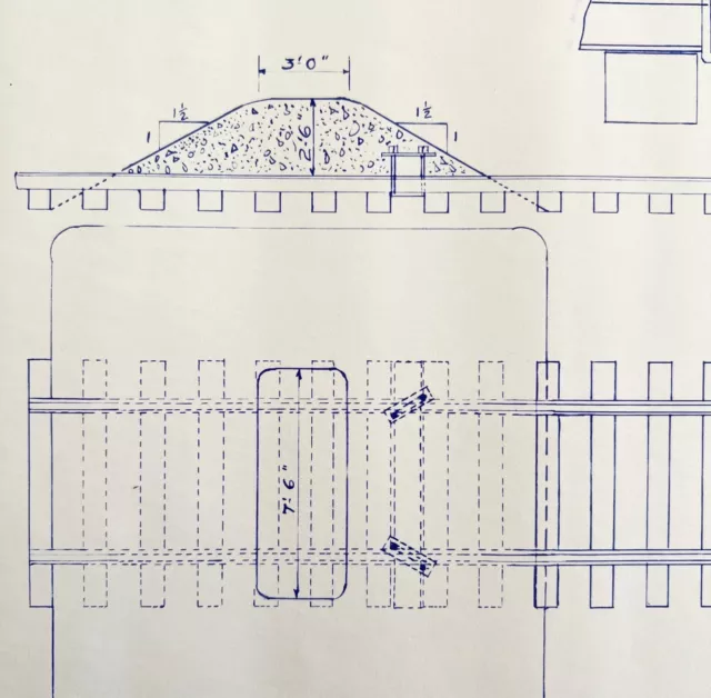 1953 Railroad Bangor Aroostook Tie And Gravel Car Stop Blueprint G4 DWDD14