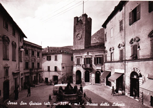 Cartolina Italiana- SERRA S. QUIRICO - ANCONA - Piazza della Liberta,- 1958