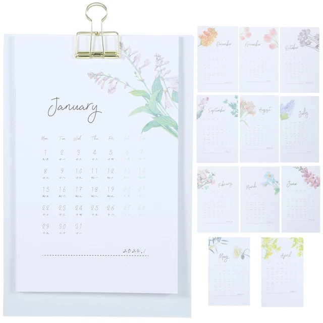 DECORATIVE TABLE CALENDAR Desk Calendar 2024 Calendar £13.77 PicClick UK