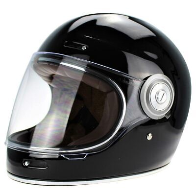 Viper F659 Premium Retro Gloss Black Classic Custom Motorcycle Motorbike Helmet