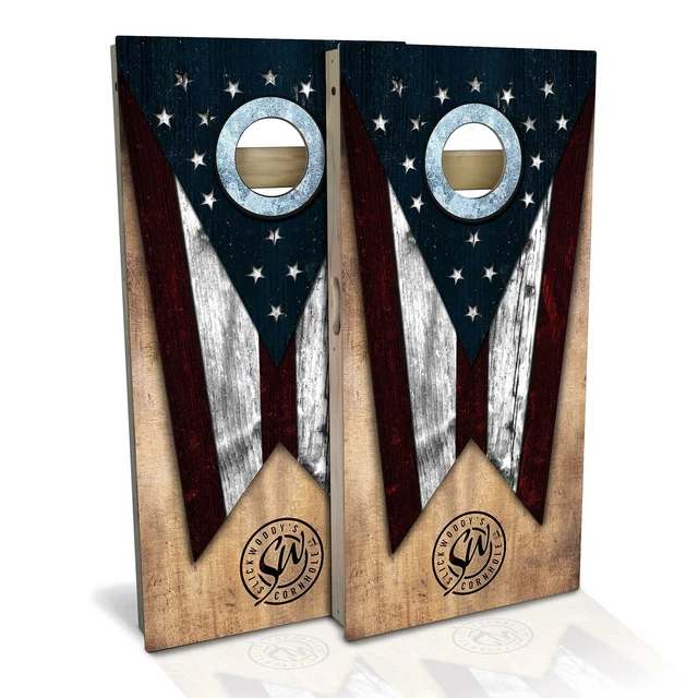 Ohio State Flag Cornhole Board Set