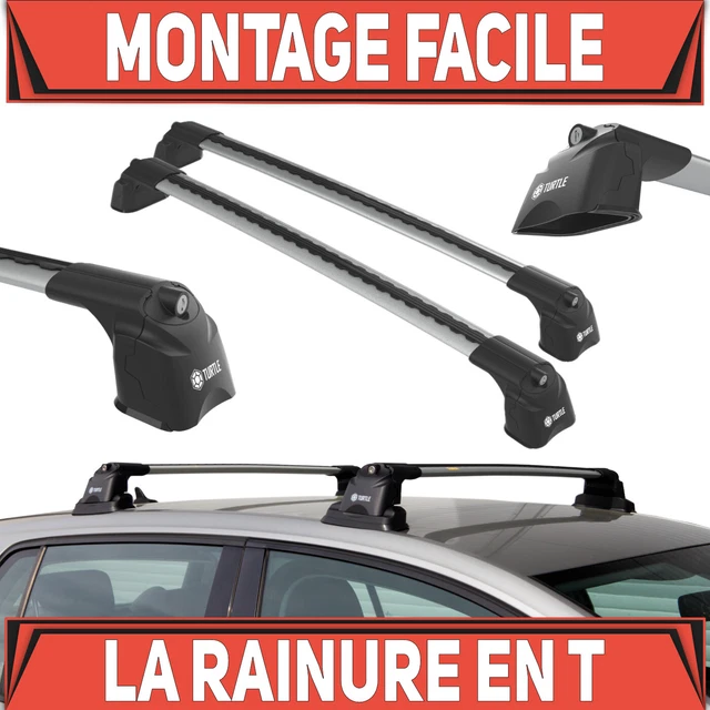 TURTLE AIR2 Barres De Toit Aluminium Pour Peugeot 3008 (2017- ) - Porte-charge Universel Pour Coffre, Vélo, Kayak - Charge Max 75kg - TÜV