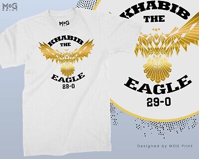 Khabib L'AQUILA T-Shirt Gold Bird MMA Top Palestra Arti Marziali Miste Fighter Tee UK