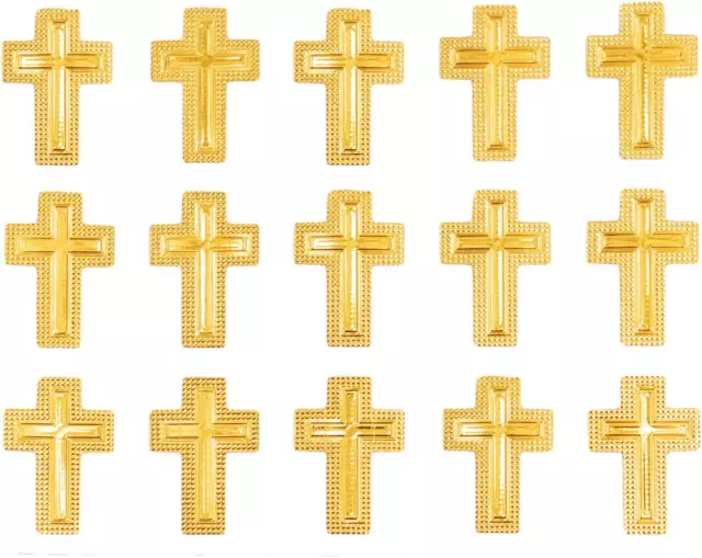 Oblique-Unique® Kreuz Sticker Aufkleber Set Gold Taufe Kommunion Konfirmation Ho