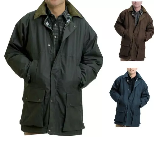 Men's Stormway Wax Jacket waterproof  Waxed Cotton Coat for Dog Walk or Shooting