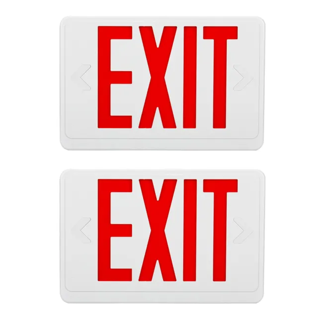 2 Pack LED Exit Sign Emergency Light–Hi Output Compact Combo UL listed Red