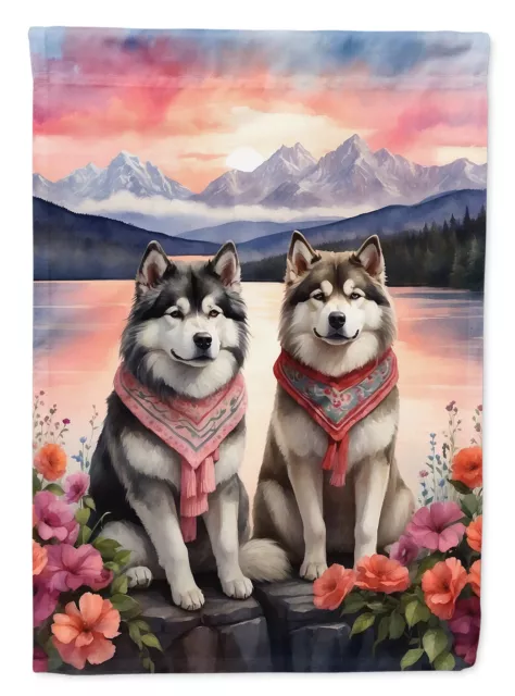 Alaskan Malamute Two Hearts Flag Garden Size DAC4607GF