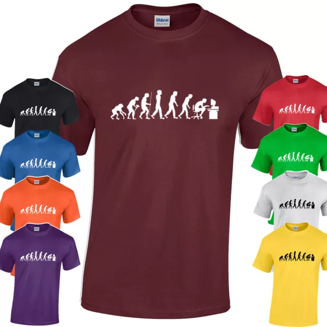 Evolution Of Smanettone T Shirt Uomo Divertente Nerd Computer Scienza Gioco