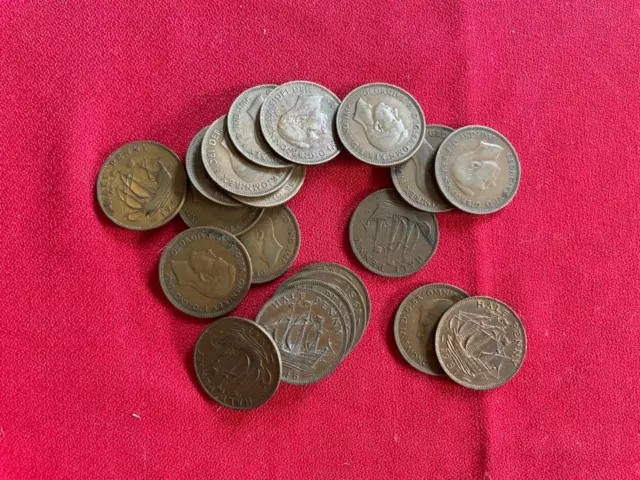 Small Collection of GB KGVI Pre-decimal Halfpennies Halfpenny Bronze Coins