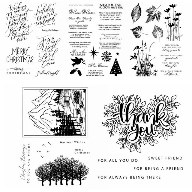 Greetings Tree Leaves Clear Stamps Rubber Stamping Scrapbooking Seal Craft Album