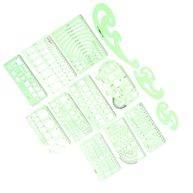 13 Pcs Pattern Stencil Architectural Drawing Template Interior Design Tools Set