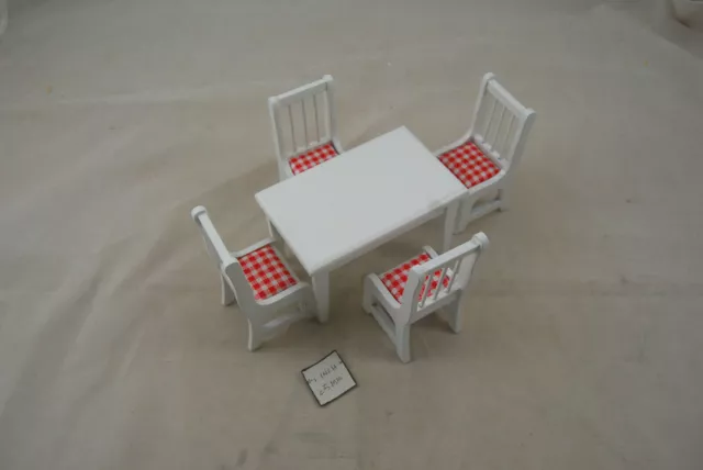 Kitchen / Dining Room Set - white - T6340 dollhouse miniature 5pc 1/12 scale