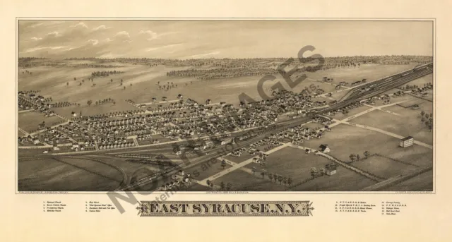 Panoramic Map of East Syracuse NY 16x24
