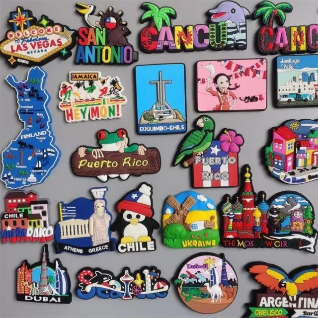 Fridge Magnets Tourist Souvenir Las Vegas Seattle Finland Argentina Cancun Mexic