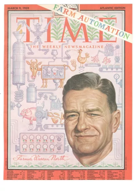 Warren North Farmer 1959 Time Cover Original 1 Page