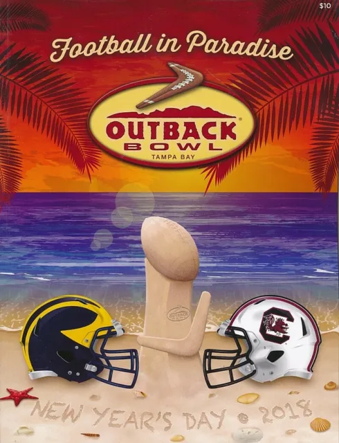 2018 Outback Bowl Program - Michigan vs South Carolina - Shipped in a Box