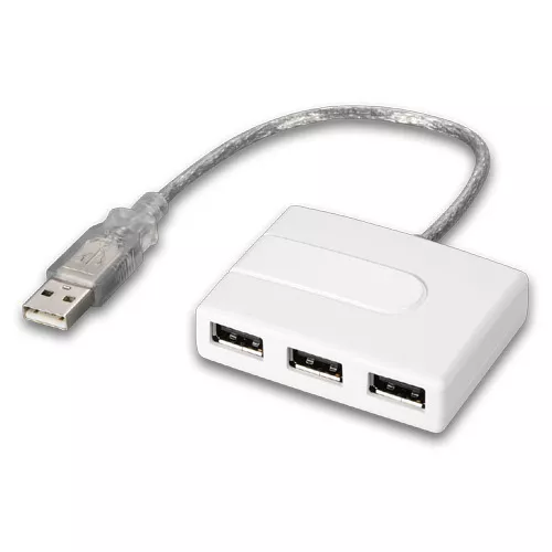 NEW GWC Technology Portable 2.0 High Speed External Extra 4-Port USB Hub WHITE