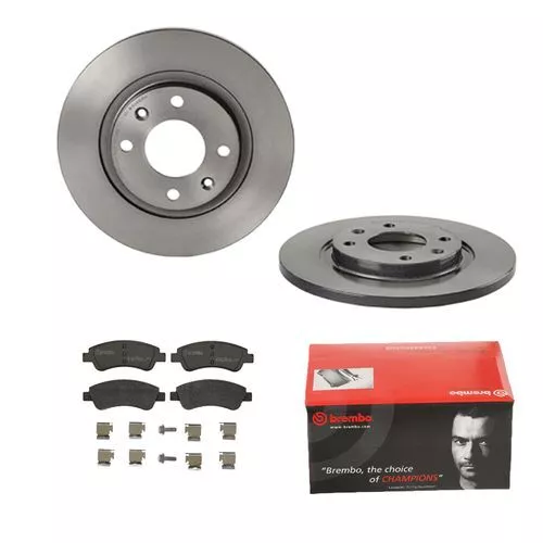 BREMBO BREMSSCHEIBEN Ø266mm + BREMSBELÄGE VORNE FÜR CITROEN C3 2 SCX C4 CACTUS