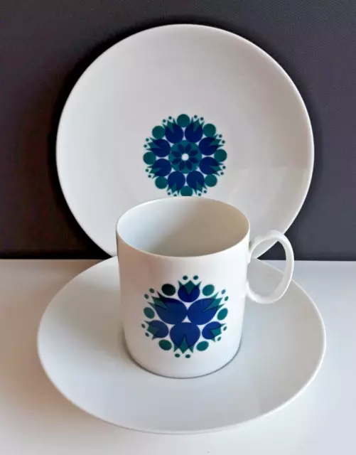 Vintage Thomas Germany (Rosenthal) Pinwheel Porcelain Trio -  Cup Saucer Plate