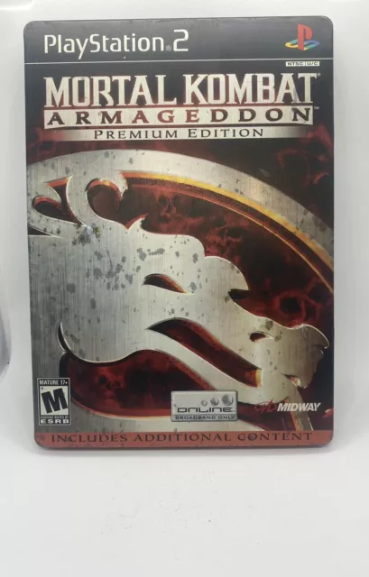 Mortal Kombat Armageddon Premium Edition (PS2) STEELBOOK + Manual/Bonus  TESTED