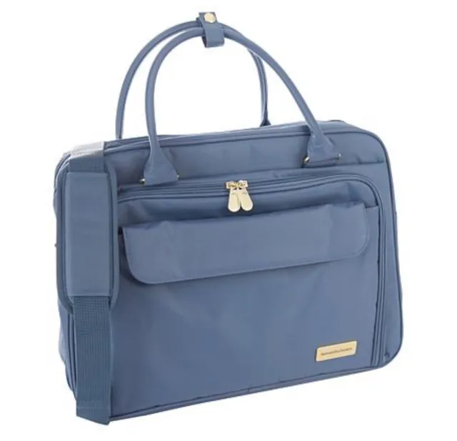Samantha Brown Convertible Carry All Bag Satchel W/ Accessories-Bravo Blue-NWT