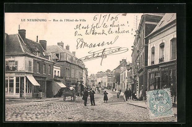 CPA Le Neubourg, Rue de l´Hôtel-de-Ville