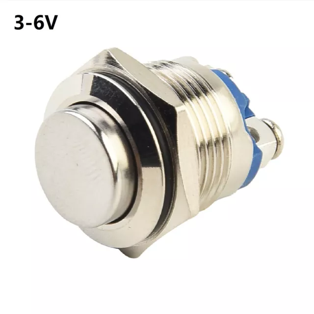 Compact Momentary On Off Push Button Switch Stainless Steel 16mm Diameter