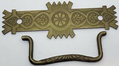Large & Small Eastlake Victorian Style Stamped Brass Drawer Pull antique handle