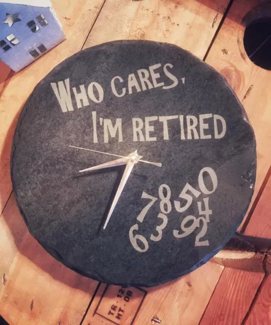 Retirement Slate Clock | UK Handmade | Retirement Gift