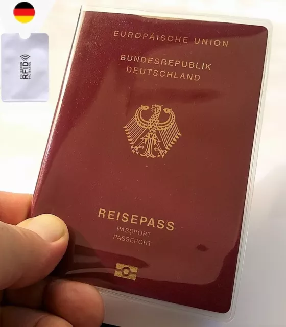 Reisepass Hülle klar Schutzhülle transparent 133x190mm/Schutzhülle EC-Karte RFID