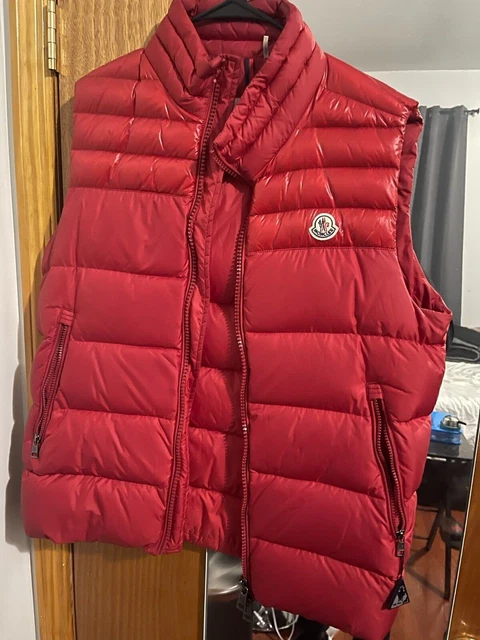 MONCLER SHINY NYLON OLIVE GREEN Preowned VEST Unisex MEN'S Medium ...