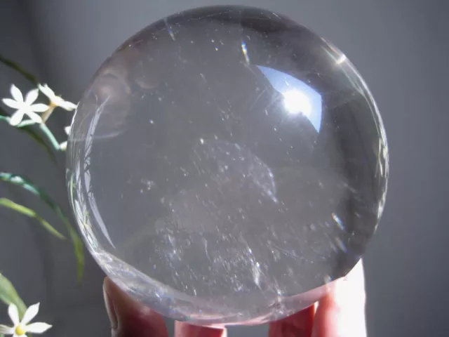 A**1219g Natural Clear Quartz Crystal Sphere Ball Healing 110204