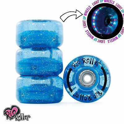 Rio Roller Roues Lumière Quad Rouleau Disco Skate , Bleu Paillettes ( Set De