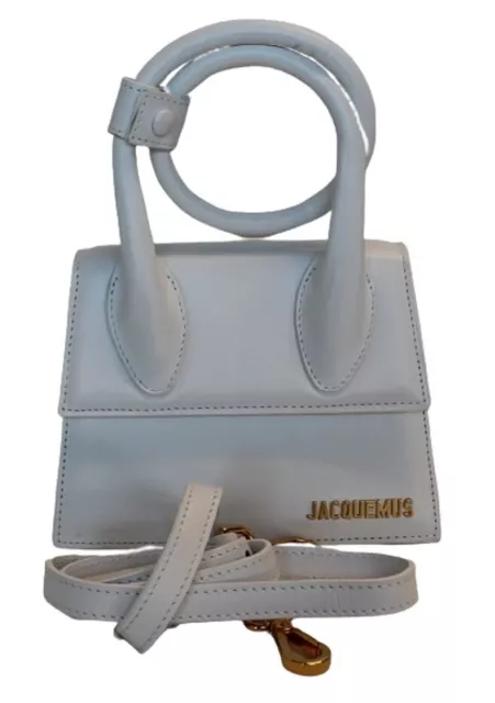 JACQUEMUS Damen Le Chiquito Knoten weiße Leder Schultertasche NEU RRP500
